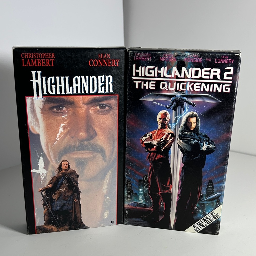 Highlander & Highlander 2 The Quickening VHS Set